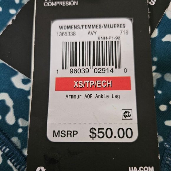 Under Armour High Rise Ankle Legging BLUE Size XS - Picture 10 of 10